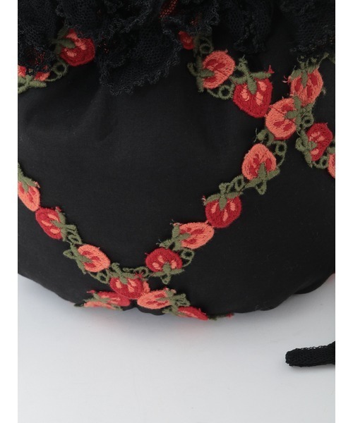 PINK HOUSE（ピンクハウス）の「オリジナル苺ブレードレース使いポシェット（ショルダーバッグ・レディース・ブラック/ミント/レッド/ホワイト・フリー）」の13枚目の写真