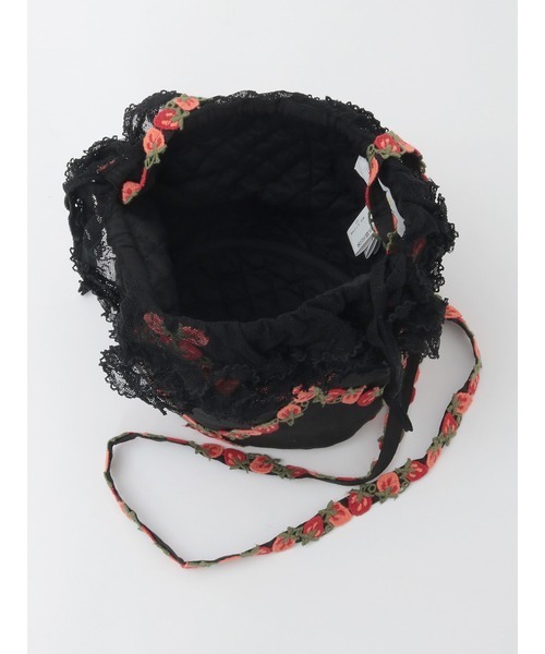 PINK HOUSE（ピンクハウス）の「オリジナル苺ブレードレース使いポシェット（ショルダーバッグ・レディース・ブラック/ミント/レッド/ホワイト・フリー）」の14枚目の写真