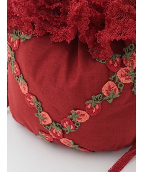 PINK HOUSE（ピンクハウス）の「オリジナル苺ブレードレース使いポシェット（ショルダーバッグ・レディース・ブラック/ミント/レッド/ホワイト・フリー）」の11枚目の写真