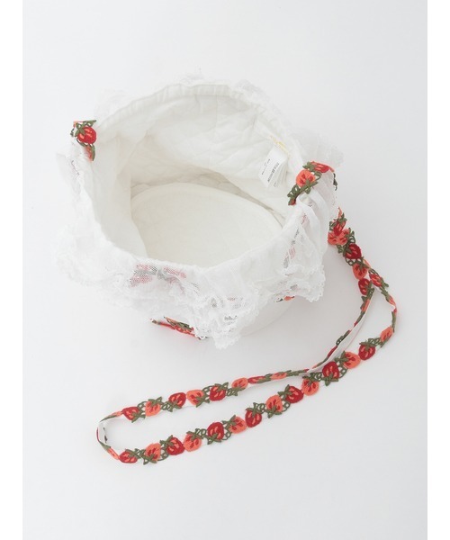 PINK HOUSE（ピンクハウス）の「オリジナル苺ブレードレース使いポシェット（ショルダーバッグ・レディース・ブラック/ミント/レッド/ホワイト・フリー）」の16枚目の写真