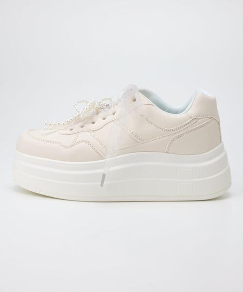 INGNI(イング)の「プラットフォームコートスニーカー(スニーカー・レディース・ブラック/オフホワイト・M/L)」の5枚目の写真