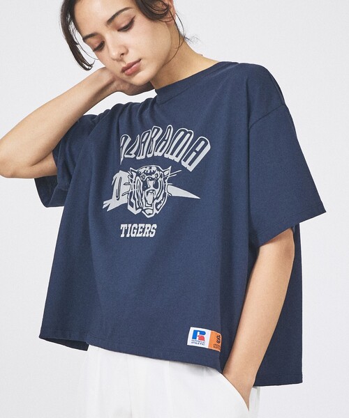 Russell Athletic(ラッセルアスレティック)の「【RUSSELL×JACKSON MATISSE】Tri-Blend Jersey ALABAMA Tee / Tri-BlendジャージーアラバマTシャツ(Tシャツ/カットソー・レディース・ネイビー/グレー・フリー)」の1枚目の写真