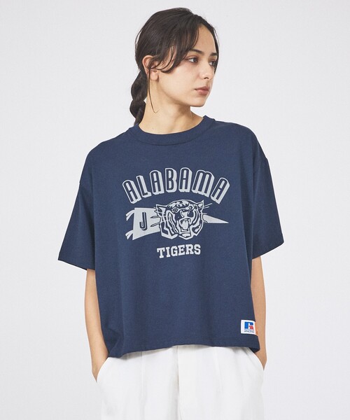Russell Athletic(ラッセルアスレティック)の「【RUSSELL×JACKSON MATISSE】Tri-Blend Jersey ALABAMA Tee / Tri-BlendジャージーアラバマTシャツ(Tシャツ/カットソー・レディース・ネイビー/グレー・フリー)」の3枚目の写真