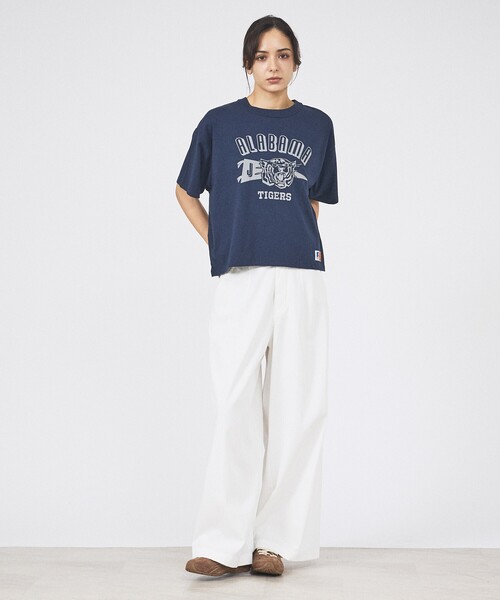 Russell Athletic(ラッセルアスレティック)の「【RUSSELL×JACKSON MATISSE】Tri-Blend Jersey ALABAMA Tee / Tri-BlendジャージーアラバマTシャツ(Tシャツ/カットソー・レディース・ネイビー/グレー・フリー)」の4枚目の写真