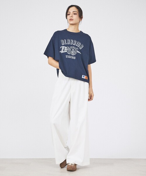 Russell Athletic(ラッセルアスレティック)の「【RUSSELL×JACKSON MATISSE】Tri-Blend Jersey ALABAMA Tee / Tri-BlendジャージーアラバマTシャツ(Tシャツ/カットソー・レディース・ネイビー/グレー・フリー)」の5枚目の写真