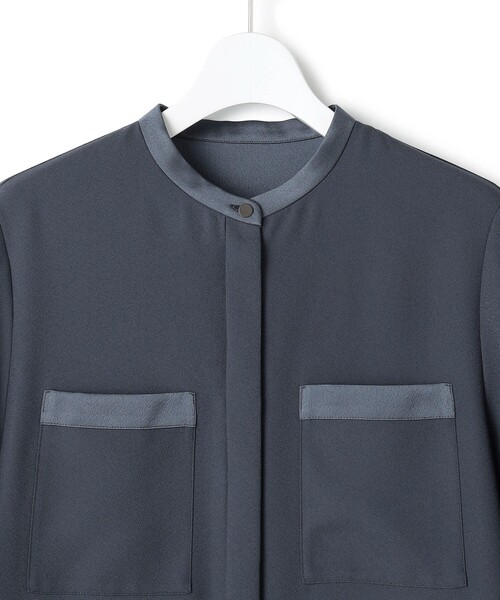 ICB(アイシービー)の「FluidBackSatin シャツワンピース(ワンピース・レディース・グレー系/ブラック系・6/4/2)」の14枚目の写真