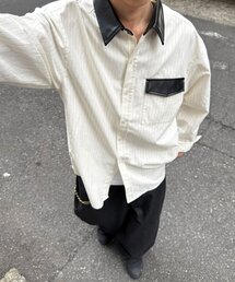 CIAOPANIC | レザー切り替えストライプシャツ(シャツ/ブラウス)