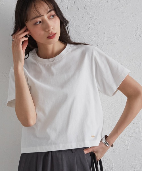 RANAN(ラナン)の「【遮熱・防シワ・接触冷感・UV対策】多機能クロップドTシャツ(Tシャツ/カットソー・レディース・ブラック/グレイッシュベージュ/ホワイト/ピンク・LL/M/L)」の5枚目の写真