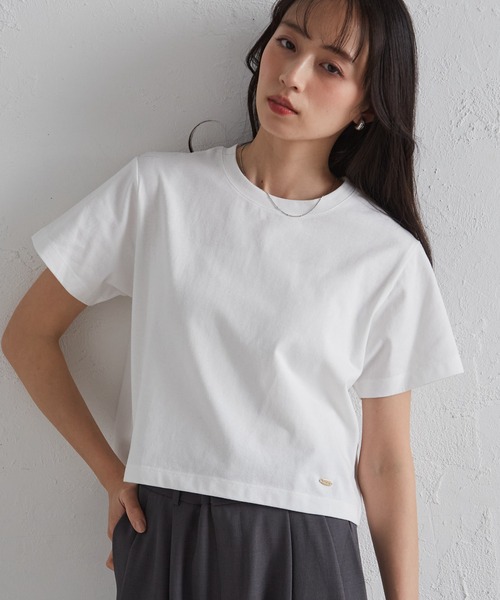 RANAN(ラナン)の「【遮熱・防シワ・接触冷感・UV対策】多機能クロップドTシャツ(Tシャツ/カットソー・レディース・ブラック/グレイッシュベージュ/ホワイト/ピンク・LL/M/L)」の6枚目の写真