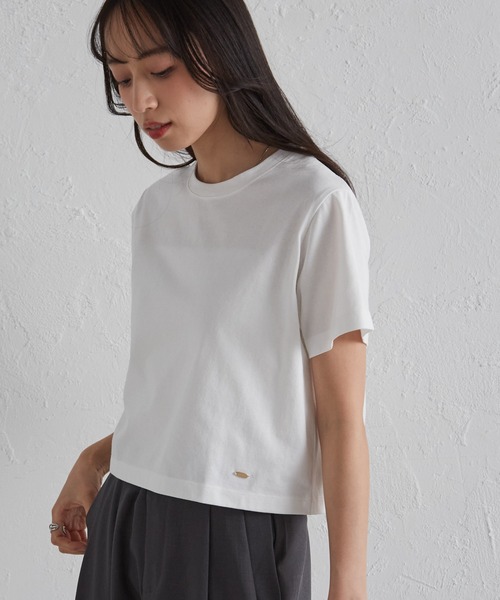 RANAN(ラナン)の「【遮熱・防シワ・接触冷感・UV対策】多機能クロップドTシャツ(Tシャツ/カットソー・レディース・ブラック/グレイッシュベージュ/ホワイト/ピンク・LL/M/L)」の8枚目の写真