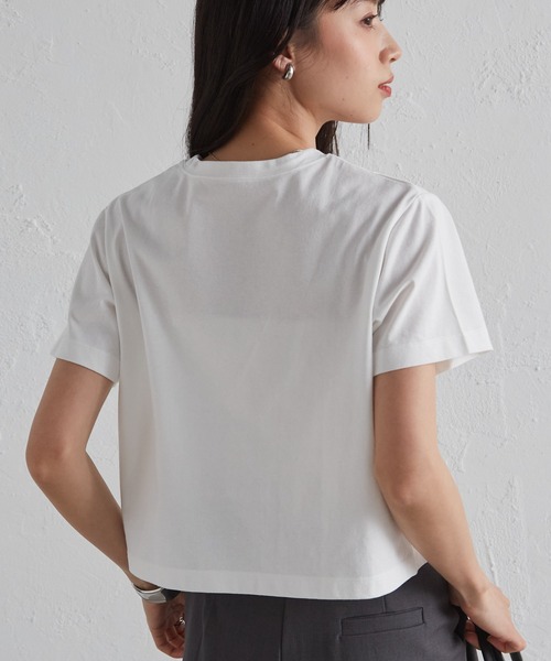 RANAN(ラナン)の「【遮熱・防シワ・接触冷感・UV対策】多機能クロップドTシャツ(Tシャツ/カットソー・レディース・ブラック/グレイッシュベージュ/ホワイト/ピンク・LL/M/L)」の9枚目の写真