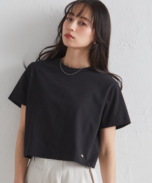 RANAN(ラナン)の「【遮熱・防シワ・接触冷感・UV対策】多機能クロップドTシャツ(Tシャツ/カットソー・レディース・ブラック/グレイッシュベージュ/ホワイト/ピンク・LL/M/L)」の11枚目の写真