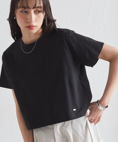RANAN(ラナン)の「【遮熱・防シワ・接触冷感・UV対策】多機能クロップドTシャツ(Tシャツ/カットソー・レディース・ブラック/グレイッシュベージュ/ホワイト/ピンク・LL/M/L)」の13枚目の写真