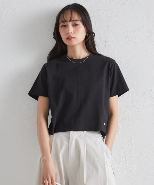 RANAN(ラナン)の「【遮熱・防シワ・接触冷感・UV対策】多機能クロップドTシャツ(Tシャツ/カットソー・レディース・ブラック/グレイッシュベージュ/ホワイト/ピンク・LL/M/L)」の14枚目の写真