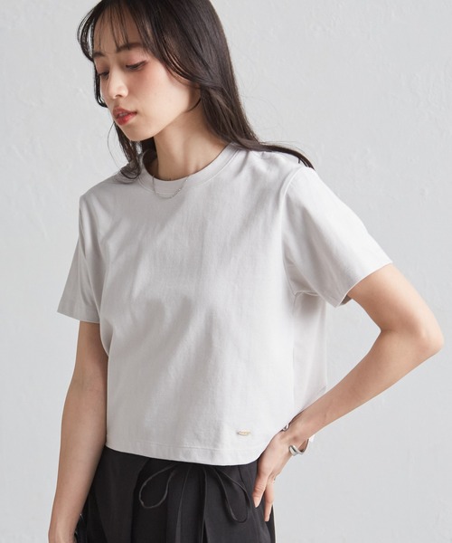 RANAN(ラナン)の「【遮熱・防シワ・接触冷感・UV対策】多機能クロップドTシャツ(Tシャツ/カットソー・レディース・ブラック/グレイッシュベージュ/ホワイト/ピンク・LL/M/L)」の18枚目の写真