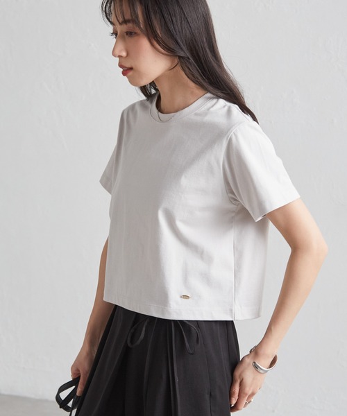 RANAN(ラナン)の「【遮熱・防シワ・接触冷感・UV対策】多機能クロップドTシャツ(Tシャツ/カットソー・レディース・ブラック/グレイッシュベージュ/ホワイト/ピンク・LL/M/L)」の19枚目の写真