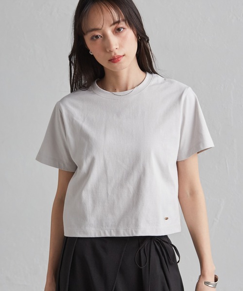 RANAN(ラナン)の「【遮熱・防シワ・接触冷感・UV対策】多機能クロップドTシャツ(Tシャツ/カットソー・レディース・ブラック/グレイッシュベージュ/ホワイト/ピンク・LL/M/L)」の20枚目の写真