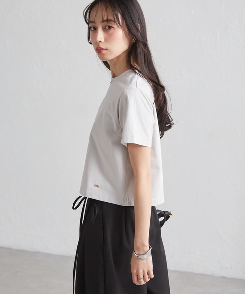 RANAN(ラナン)の「【遮熱・防シワ・接触冷感・UV対策】多機能クロップドTシャツ(Tシャツ/カットソー・レディース・ブラック/グレイッシュベージュ/ホワイト/ピンク・LL/M/L)」の22枚目の写真