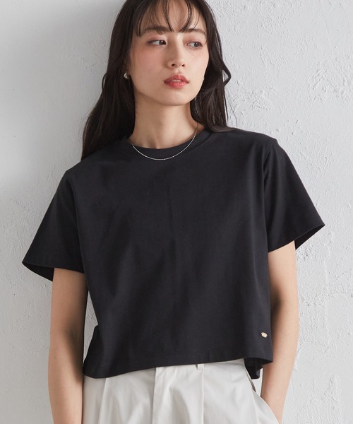 RANAN(ラナン)の「【遮熱・防シワ・接触冷感・UV対策】多機能クロップドTシャツ(Tシャツ/カットソー・レディース・ブラック/グレイッシュベージュ/ホワイト/ピンク・LL/M/L)」の15枚目の写真