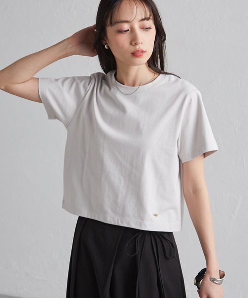 RANAN(ラナン)の「【遮熱・防シワ・接触冷感・UV対策】多機能クロップドTシャツ(Tシャツ/カットソー・レディース・ブラック/グレイッシュベージュ/ホワイト/ピンク・LL/M/L)」の21枚目の写真