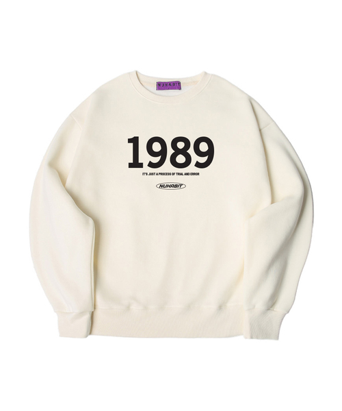 NUHABIT（ニューハビット）の「N/H 1989 LOGO オーバーサイズ スウェット (SOM4-1NH7098)（スウェット・メンズ・アイボリー/ブラック/グレー/ホワイト/ライトグレー/ネイビー・MEDIUM/LARGE/X-LARGE）」の3枚目の写真