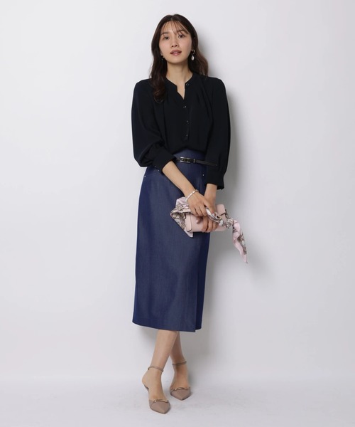 JUSGLITTY(ジャスグリッティー)の「ベルト付タイトスカート(スカート・レディース・ネイビー・2/1/0)」の3枚目の写真