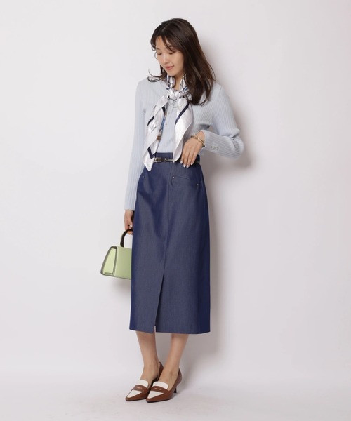 JUSGLITTY(ジャスグリッティー)の「ベルト付タイトスカート(スカート・レディース・ネイビー・2/1/0)」の5枚目の写真