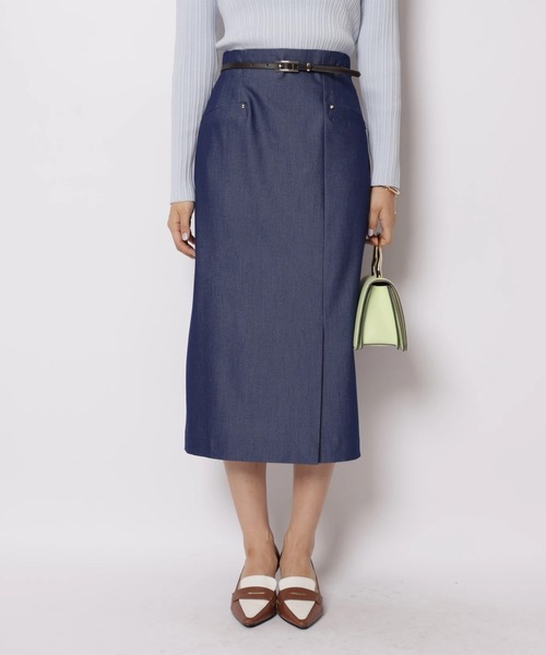 JUSGLITTY(ジャスグリッティー)の「ベルト付タイトスカート(スカート・レディース・ネイビー・2/1/0)」の7枚目の写真