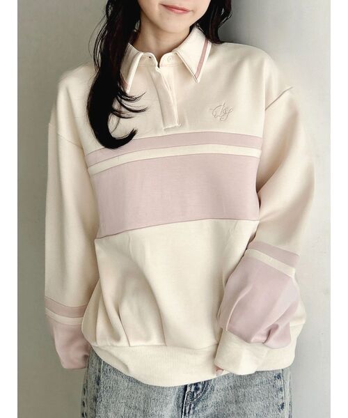 dazzlin（ダズリン）の「【≠ME 谷崎早耶コラボ】ポロライクラインスウェット（スウェット・レディース・ネイビー/ピンク/ブルー・FREE）」の9枚目の写真