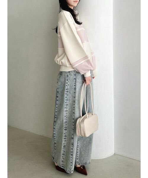 dazzlin（ダズリン）の「【≠ME 谷崎早耶コラボ】ポロライクラインスウェット（スウェット・レディース・ネイビー/ピンク/ブルー・FREE）」の11枚目の写真