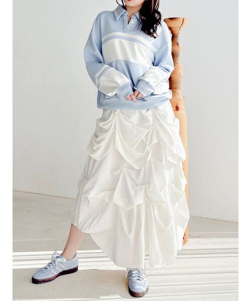 dazzlin（ダズリン）の「【≠ME 谷崎早耶コラボ】ポロライクラインスウェット（スウェット・レディース・ネイビー/ピンク/ブルー・FREE）」の17枚目の写真