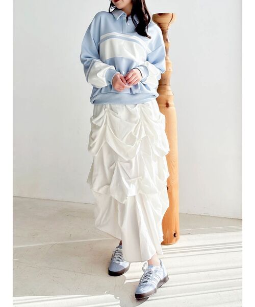 dazzlin（ダズリン）の「【≠ME 谷崎早耶コラボ】ポロライクラインスウェット（スウェット・レディース・ネイビー/ピンク/ブルー・FREE）」の19枚目の写真