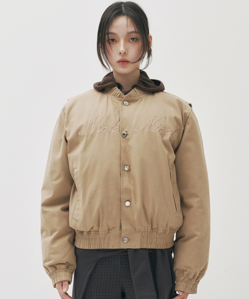 NICK&NICOLE(ニックアンドニコール)の「SHIRRING PADDING JUMPER_BEIGE(ダウンジャケット/コート・レディース・その他・FREE)」の1枚目の写真