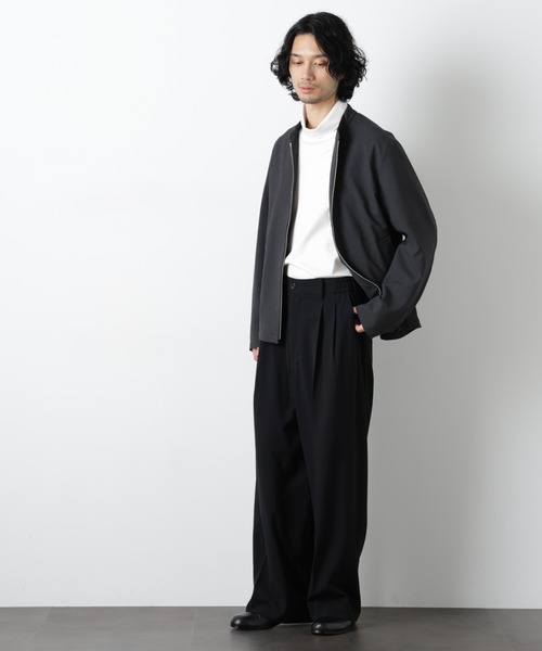 NANO universe（ナノユニバース）の「TR シングルライダースブルゾン（ブルゾン・メンズ・チャコール/ダークネイビー・S/M/L）」の7枚目の写真