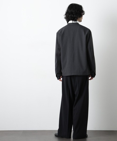 NANO universe（ナノユニバース）の「TR シングルライダースブルゾン（ブルゾン・メンズ・チャコール/ダークネイビー・S/M/L）」の8枚目の写真