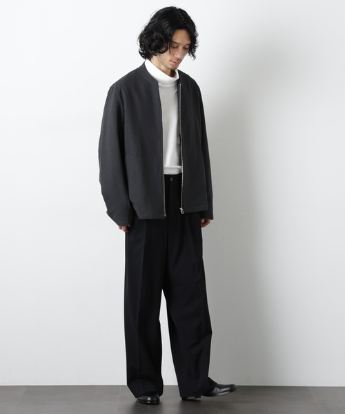 NANO universe（ナノユニバース）の「TR シングルライダースブルゾン（ブルゾン・メンズ・チャコール/ダークネイビー・S/M/L）」の9枚目の写真