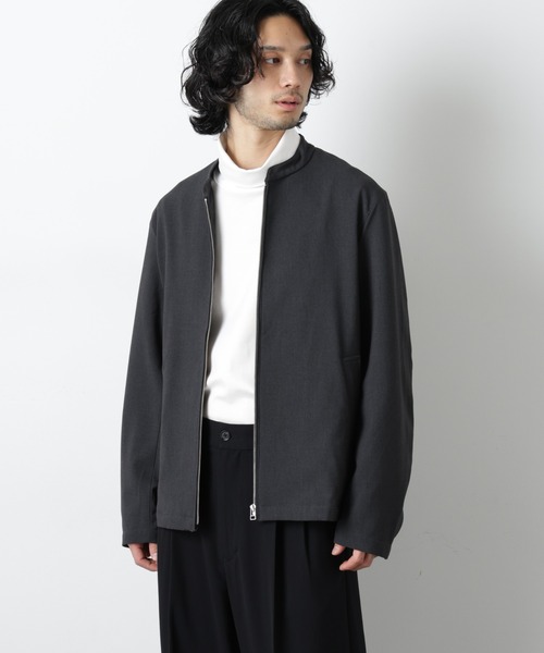 NANO universe（ナノユニバース）の「TR シングルライダースブルゾン（ブルゾン・メンズ・チャコール/ダークネイビー・S/M/L）」の3枚目の写真