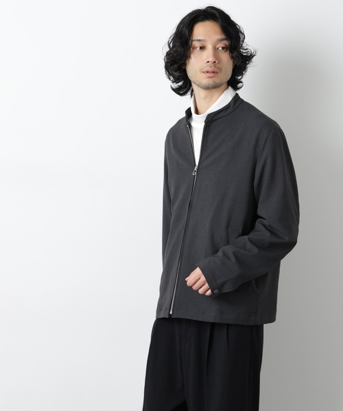 NANO universe（ナノユニバース）の「TR シングルライダースブルゾン（ブルゾン・メンズ・チャコール/ダークネイビー・S/M/L）」の4枚目の写真