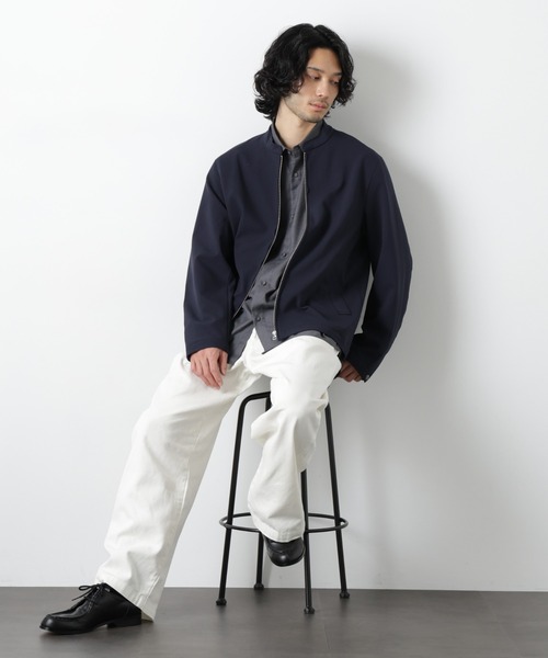 NANO universe（ナノユニバース）の「TR シングルライダースブルゾン（ブルゾン・メンズ・チャコール/ダークネイビー・S/M/L）」の12枚目の写真