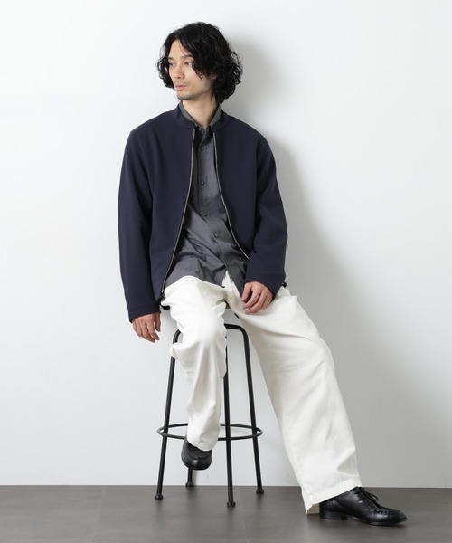 NANO universe（ナノユニバース）の「TR シングルライダースブルゾン（ブルゾン・メンズ・チャコール/ダークネイビー・S/M/L）」の13枚目の写真