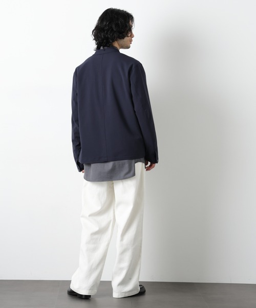 NANO universe（ナノユニバース）の「TR シングルライダースブルゾン（ブルゾン・メンズ・チャコール/ダークネイビー・S/M/L）」の16枚目の写真