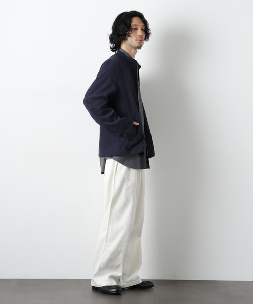 NANO universe（ナノユニバース）の「TR シングルライダースブルゾン（ブルゾン・メンズ・チャコール/ダークネイビー・S/M/L）」の15枚目の写真