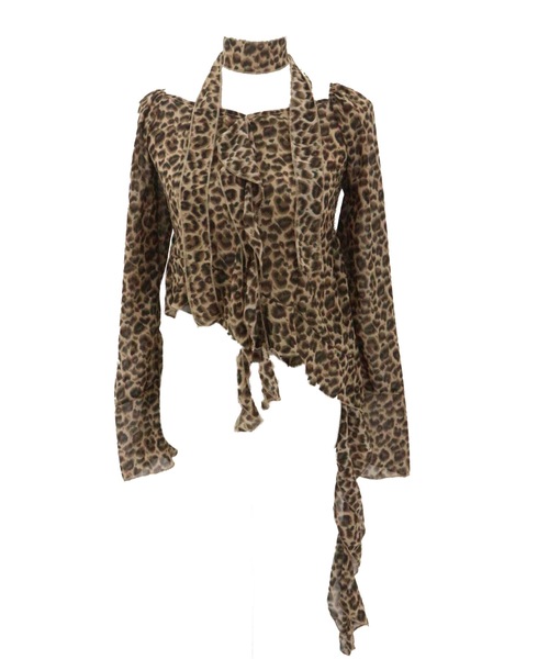 tinkerend(ティンカーエンド)の「Random Frill Leopard Print Blouse / ランダムフリルレオパードプリントブラウス(シャツ/ブラウス・レディース・レオパード・FREE)」の15枚目の写真
