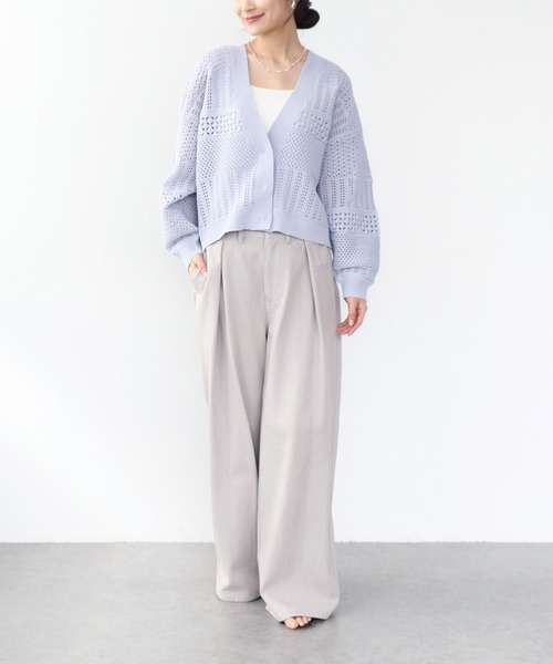 Jines（ジネス）の「かぎ針カーディガン（カーディガン/ボレロ・レディース・ホワイト/グレー/ブラック・38）」の7枚目の写真