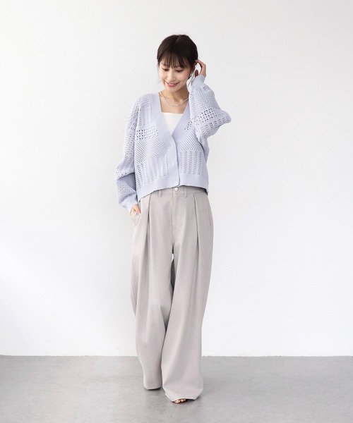 Jines（ジネス）の「かぎ針カーディガン（カーディガン/ボレロ・レディース・ホワイト/グレー/ブラック・38）」の8枚目の写真