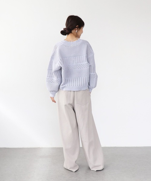 Jines（ジネス）の「かぎ針カーディガン（カーディガン/ボレロ・レディース・ホワイト/グレー/ブラック・38）」の9枚目の写真