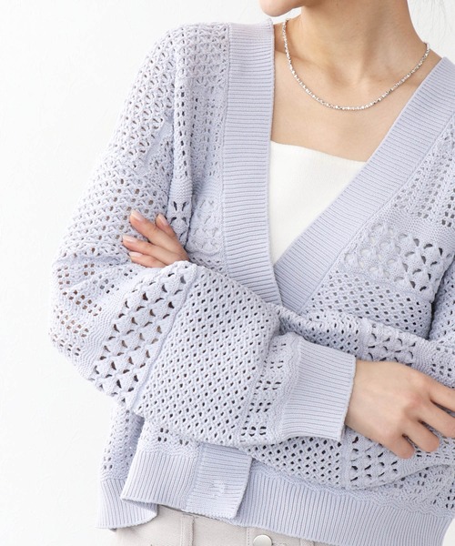 Jines（ジネス）の「かぎ針カーディガン（カーディガン/ボレロ・レディース・ホワイト/グレー/ブラック・38）」の10枚目の写真