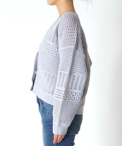 Jines（ジネス）の「かぎ針カーディガン（カーディガン/ボレロ・レディース・ホワイト/グレー/ブラック・38）」の12枚目の写真