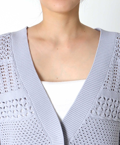 Jines（ジネス）の「かぎ針カーディガン（カーディガン/ボレロ・レディース・ホワイト/グレー/ブラック・38）」の14枚目の写真