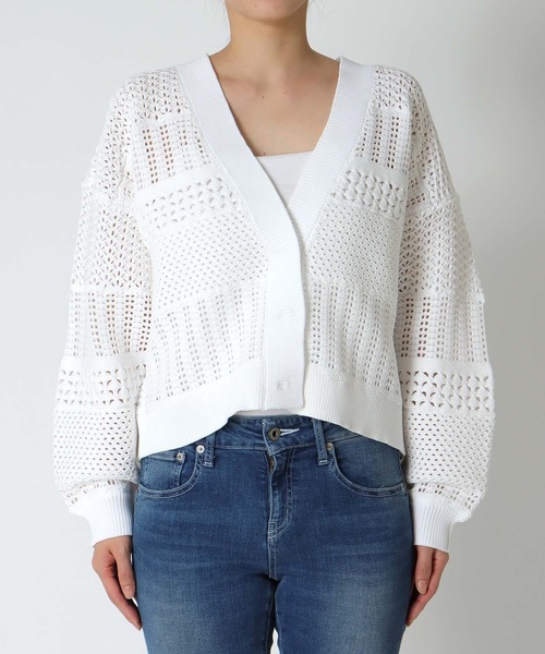 Jines（ジネス）の「かぎ針カーディガン（カーディガン/ボレロ・レディース・ホワイト/グレー/ブラック・38）」の18枚目の写真